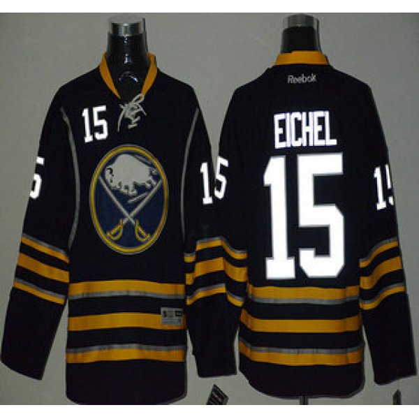 Men's Buffalo Sabres #15 Jack Eichel Night Luminous Navy Blue Jersey