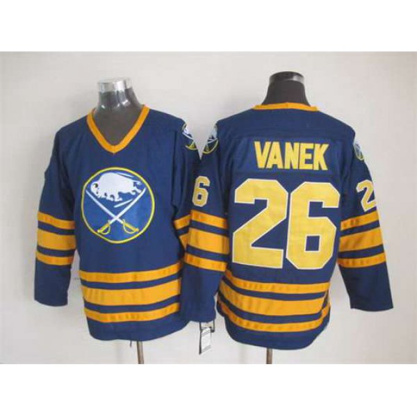 Men's Buffalo Sabres #26 Thomas Vanek 1983-84 Navy Blue CCM Vintage Throwback Jersey