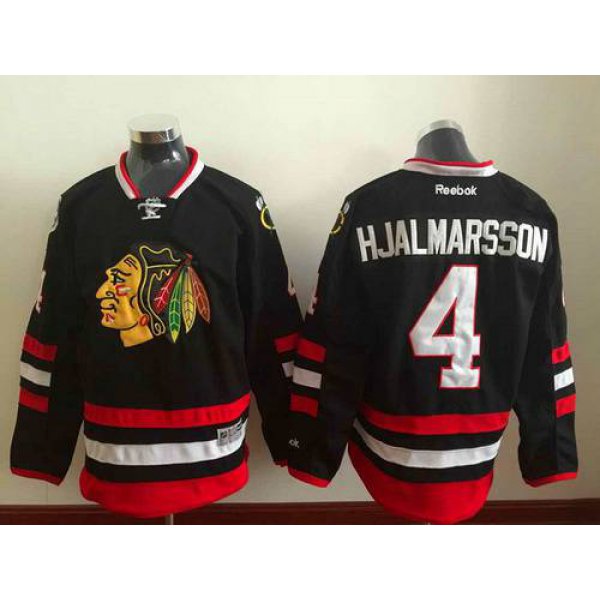 Men's Chicago Blackhawks #4 Niklas Hjalmarsson 2014 Stadium Series Black Jersey