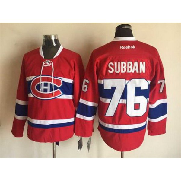 Men's Montreal Canadiens #76 P.K. Subban Reebok Red 2015-16 Home Premier NHL Jersey