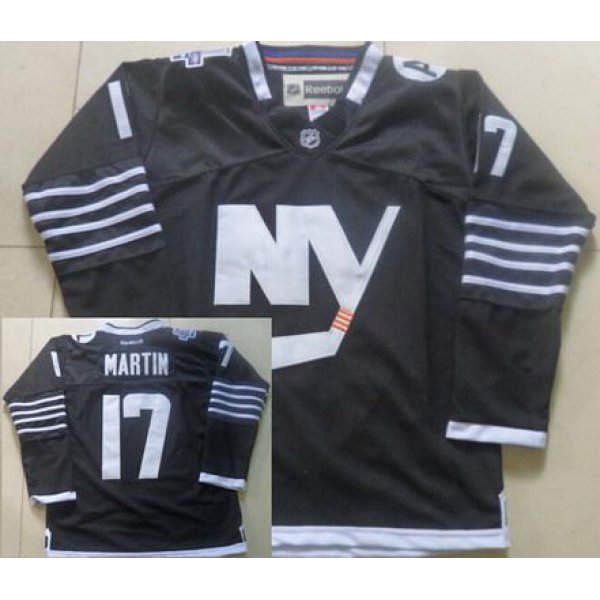 Men's New York Islanders #17 Matt Martin 2015 Reebok Black Premier Alternate Jersey