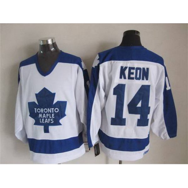 Men's Toronto Maple Leafs #14 Dave Keon 1982-83 White CCM Vintage Throwback Jersey