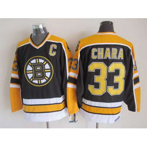 Men's Boston Bruins #33 Zdeno Chara 1996-97 Black CCM Vintage Throwback Jersey