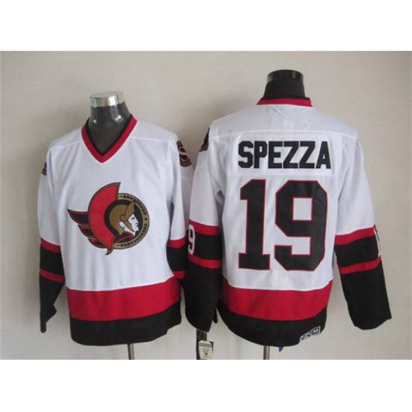 Men's Ottawa Senators #19 Jason Spezza 1997-98 White CCM Vintage Throwback Jersey