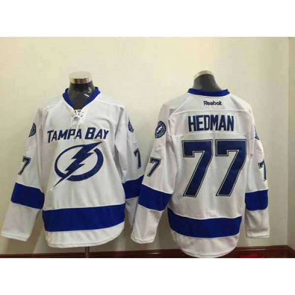 Men's Tampa Bay Lightning #77 Victor Hedman White Jersey