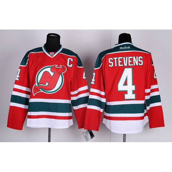 New Jersey Devils #4 Scott Stevens Red With Green Jersey