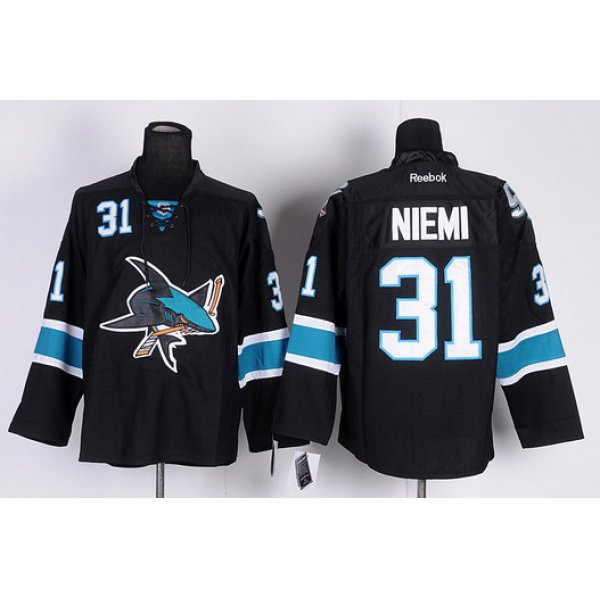 San Jose Sharks #31 Antti Niemi Black Third Jersey