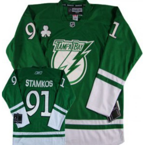 Tampa Bay Lightning #91 Steven Stamkos St. Patrick's Day Green Jersey