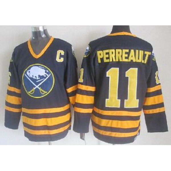 Buffalo Sabres #11 Gilbert Perreault Navy Blue Throwback CCM Jersey