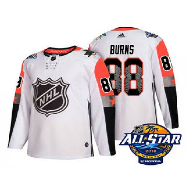 Men's San Jose Sharks #88 Brent Burns White 2018 NHL All-Star Stitched Ice Hockey Jersey