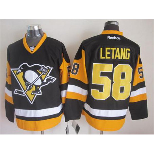 Pittsburgh Penguins #58 Kris Letang Black Third Jersey