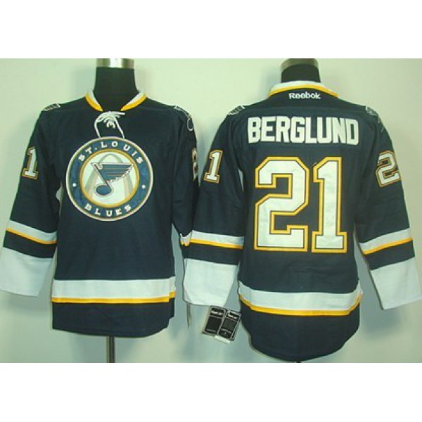 St. Louis Blues #21 Patrik Berglund Navy Blue Third Jersey