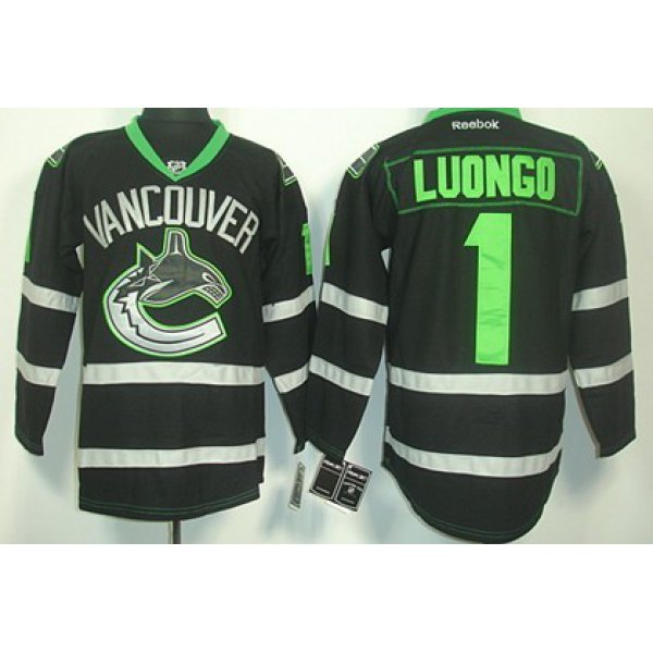 Vancouver Canucks #1 Roberto Luongo Black Ice Jersey