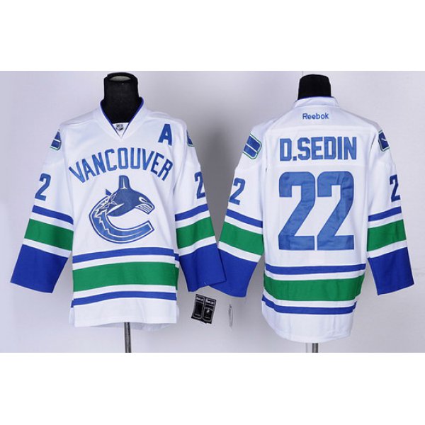 Vancouver Canucks #22 Daniel Sedin White Jersey