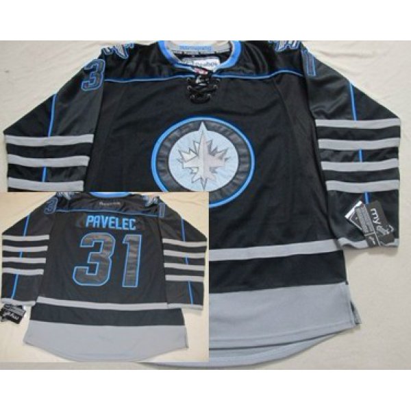 Winnipeg Jets #31 Ondrej Pavelec Black Ice Jersey