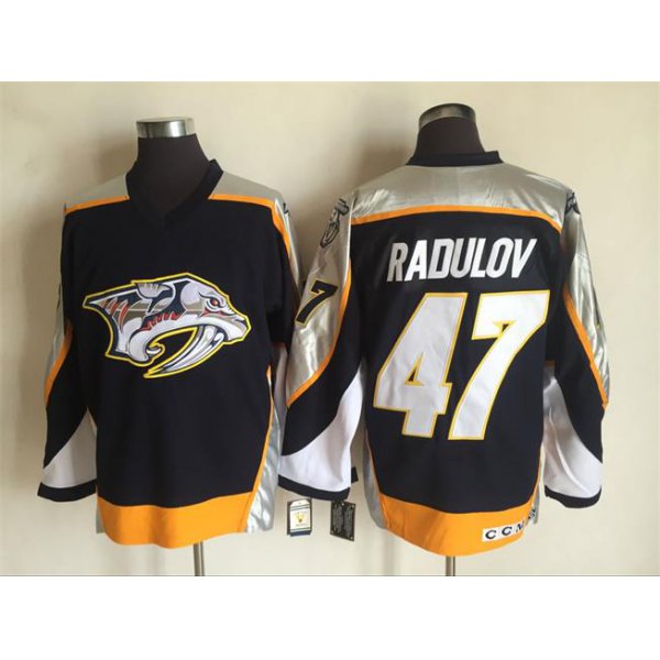 Men's Nashville Predators #47 Alexander Radulov Navy Blue 1998-99 Throwback Stitched NHL CCM Vintage Hockey Jersey