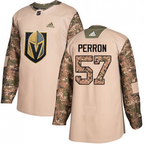 Adidas Golden Knights #57 David Perron Camo Authentic 2017 Veterans Day Stitched NHL Jersey