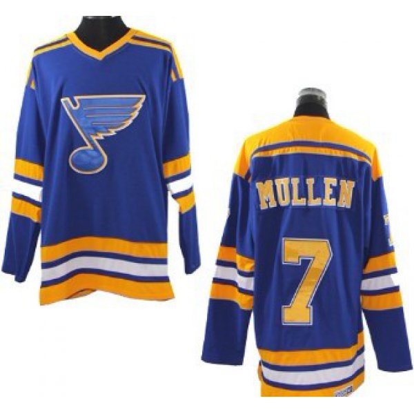 St. Louis Blues #7 Joe Mullen Blue Throwback CCM Jersey