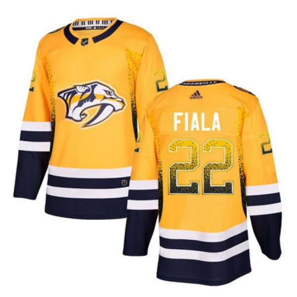 Men's Nashville Predators #22 Kevin Fiala Gold Drift Fashion Adidas Jersey