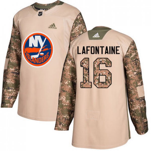Adidas Islanders #16 Pat LaFontaine Camo Authentic 2017 Veterans Day Stitched NHL Jersey