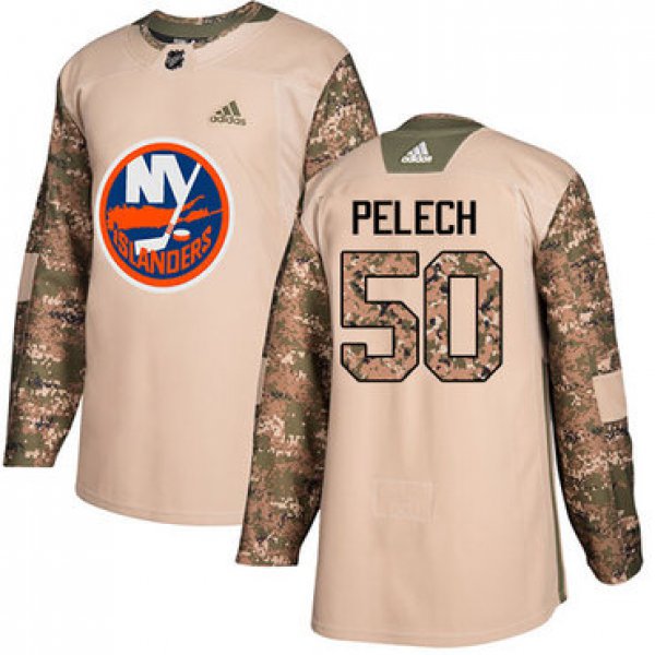 Adidas Islanders #50 Adam Pelech Camo Authentic 2017 Veterans Day Stitched NHL Jersey