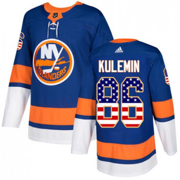 Adidas Islanders #86 Nikolay Kulemin Royal Blue Home Authentic USA Flag Stitched NHL Jersey