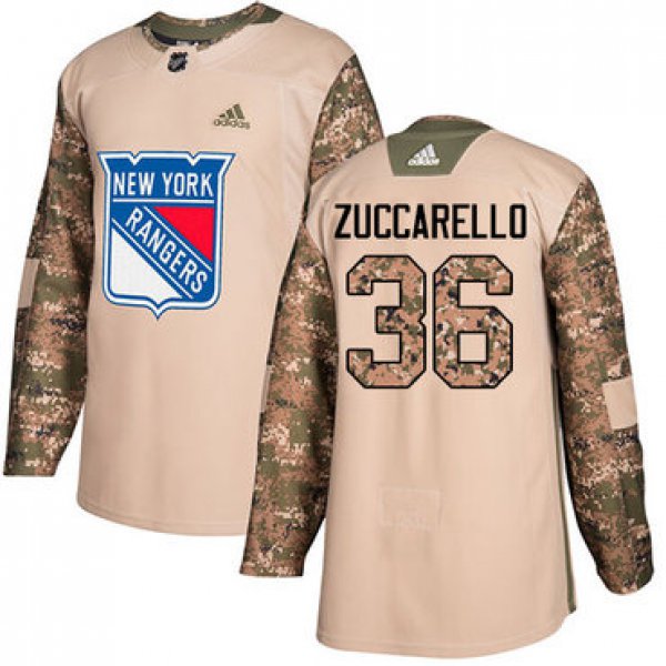 Adidas Rangers #36 Mats Zuccarello Camo Authentic 2017 Veterans Day Stitched NHL Jersey