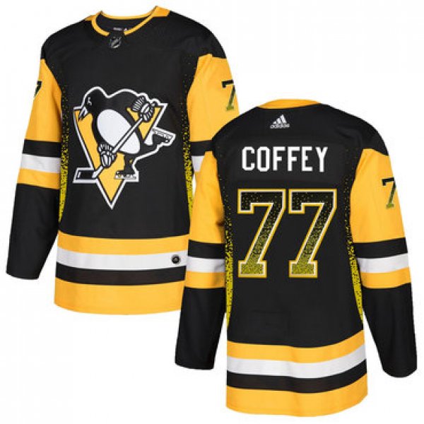 Men's Pittsburgh Penguins #77 Paul Coffey Black Drift Fashion Adidas Jersey