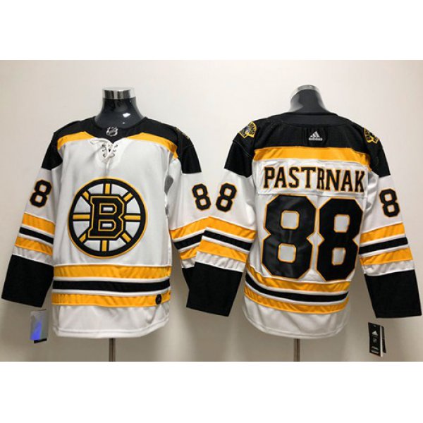 Adidas Boston Bruins #88 David Pastrnak White Road Authentic Stitched NHL Jersey