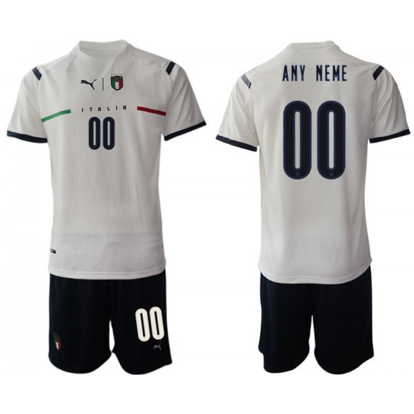 Men 2020-2021 European Cup Italy away white customized Soccer Jersey