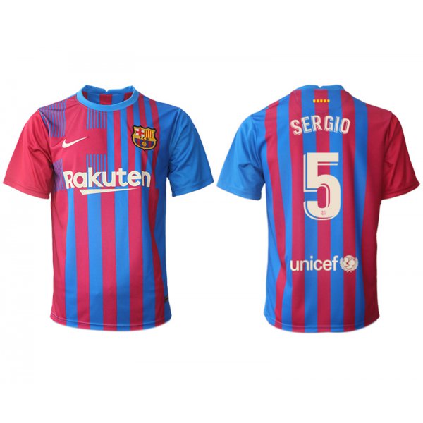 Men 2021-2022 Club Barcelona home aaa version red 5 Nike Soccer Jerseys