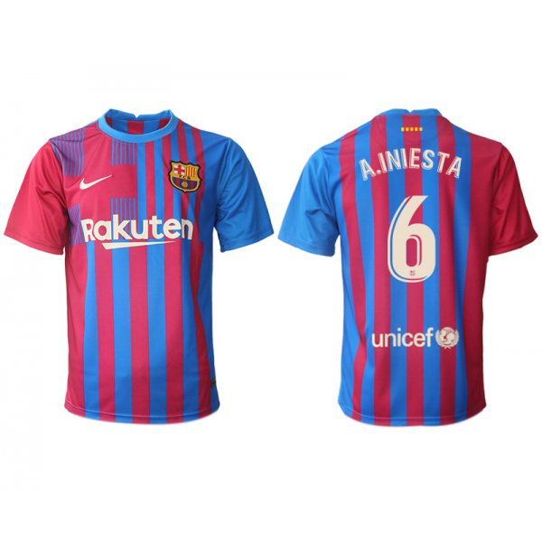 Men 2021-2022 Club Barcelona home aaa version red 6 Nike Soccer Jerseys