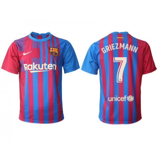 Men 2021-2022 Club Barcelona home aaa version red 7 Nike Soccer Jerseys