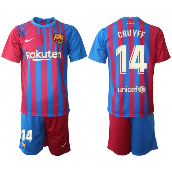 Men 2021-2022 Club Barcelona home red 14 Nike Soccer Jerseys
