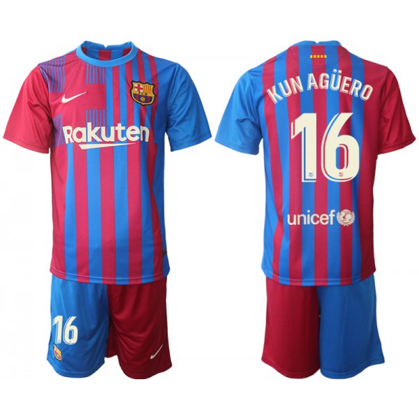 Men 2021-2022 Club Barcelona home red 16 Nike Soccer Jerseys