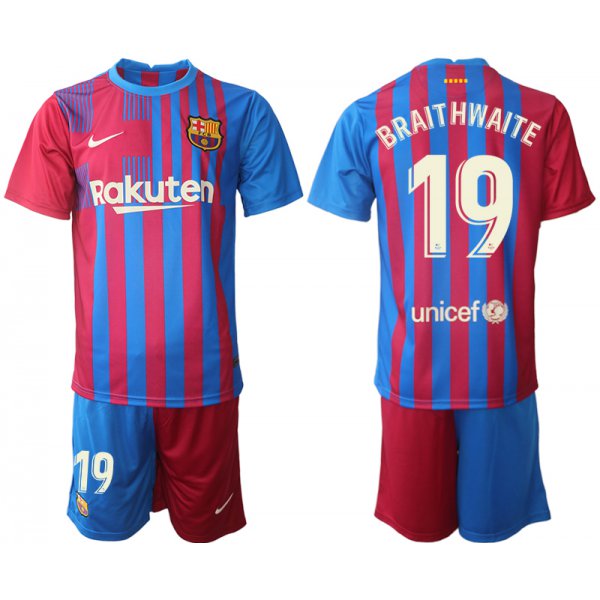 Men 2021-2022 Club Barcelona home red 19 Nike Soccer Jerseys