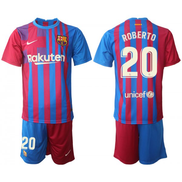 Men 2021-2022 Club Barcelona home red 20 Nike Soccer Jerseys