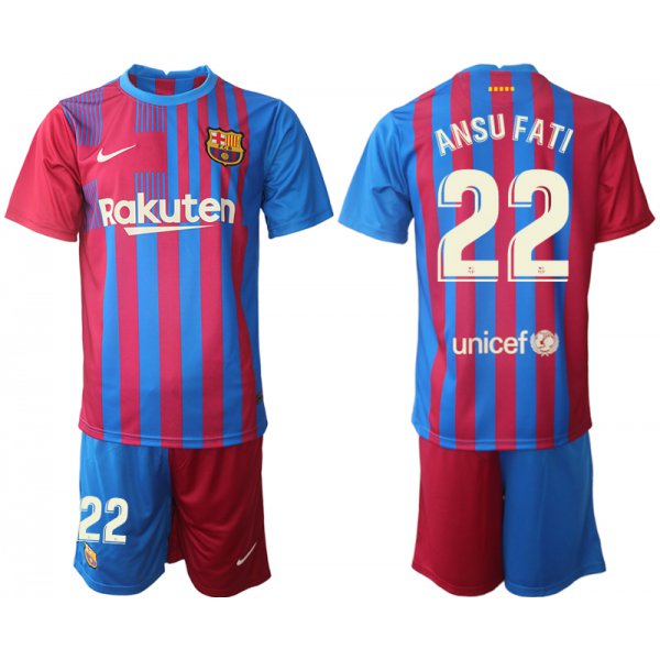 Men 2021-2022 Club Barcelona home red 22 Nike Soccer Jerseys
