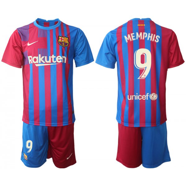 Men 2021-2022 Club Barcelona home red 9 Nike Soccer Jersey
