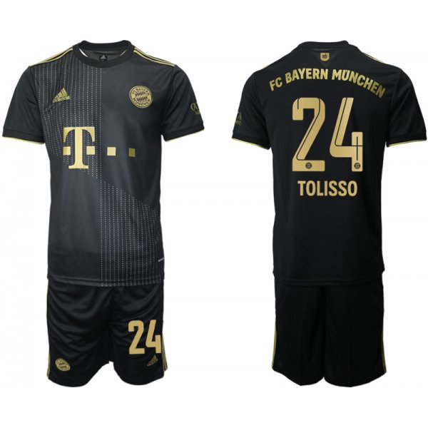 Men 2021-2022 Club Bayern Munich away black 24 Adidas Soccer Jersey