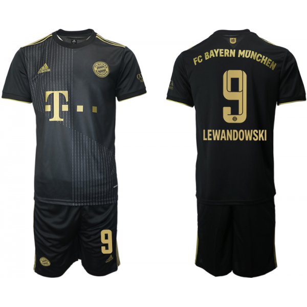 Men 2021-2022 Club Bayern Munich away black 9 Adidas Soccer Jersey