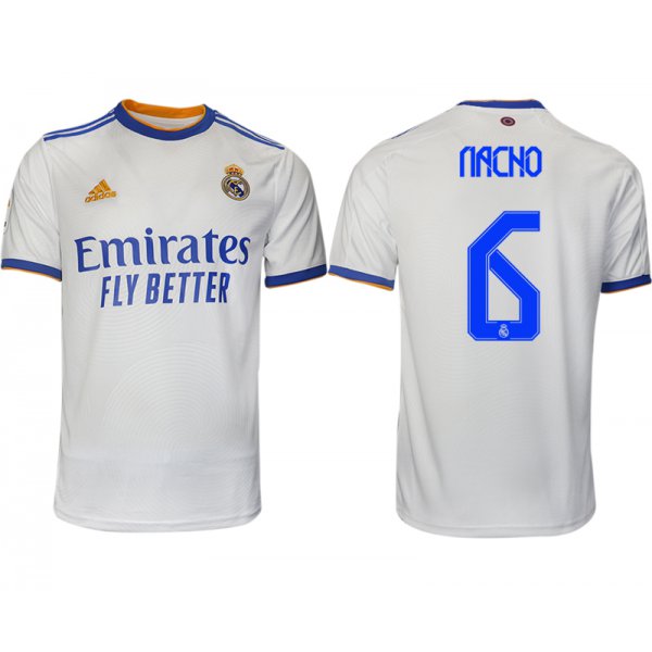 Men 2021-2022 Club Real Madrid home aaa version white 6 Soccer Jerseys