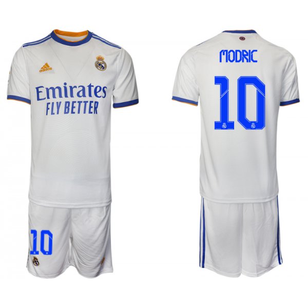 Men 2021-2022 Club Real Madrid home white 10 Soccer Jerseys