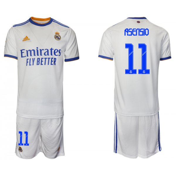 Men 2021-2022 Club Real Madrid home white 11 Soccer Jerseys