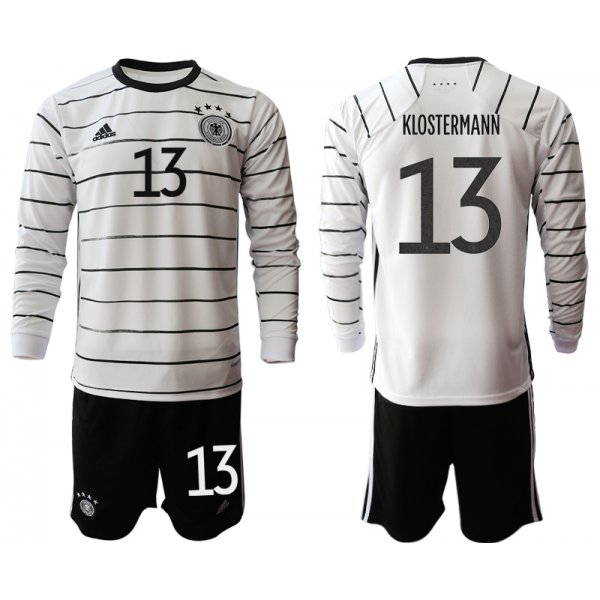 Men 2021 European Cup Germany home white Long sleeve 13 Soccer Jersey1