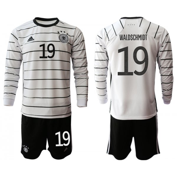 Men 2021 European Cup Germany home white Long sleeve 19 Soccer Jersey