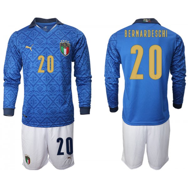 Men 2021 European Cup Italy home Long sleeve 20 soccer jerseys