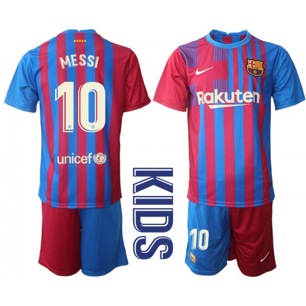 Youth 2021-2022 Club Barcelona home red 10 Nike Soccer Jerseys1