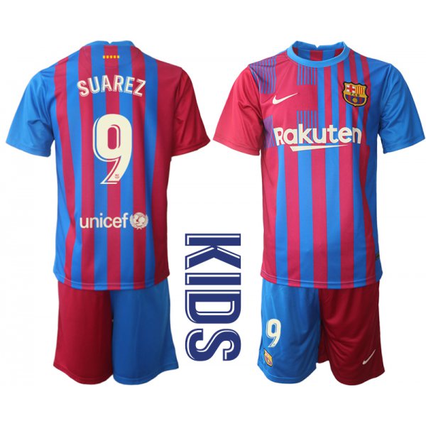 Youth 2021-2022 Club Barcelona home red 9 Nike Soccer Jerseys