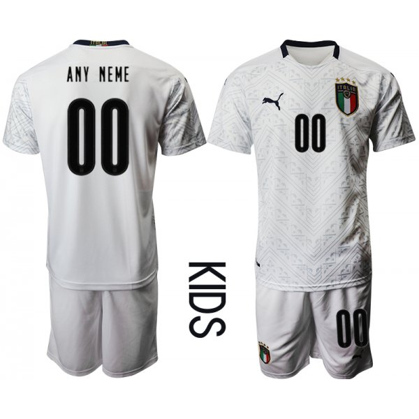 Youth 2021 European Cup Italy away white customized Soccer Jersey